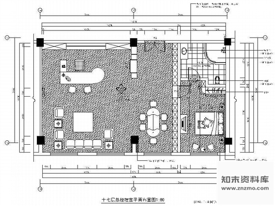 施工图某办公楼总经理室装修图