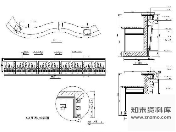 图块/节点夜总会酒吧台详图 节点 家具节点详图