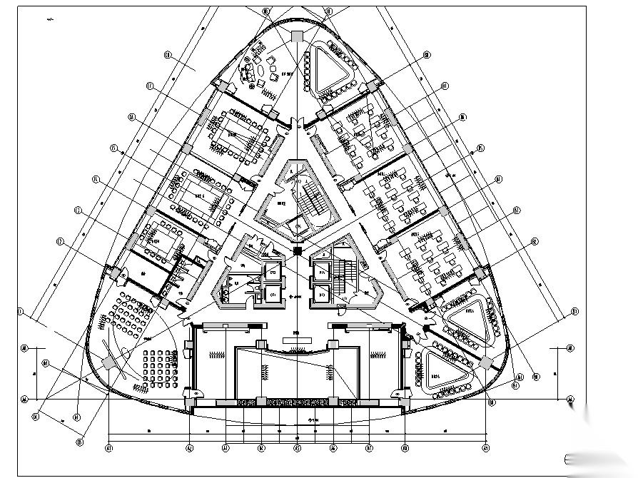 [上海]详细全套5A级办公楼装修施工图含效果图