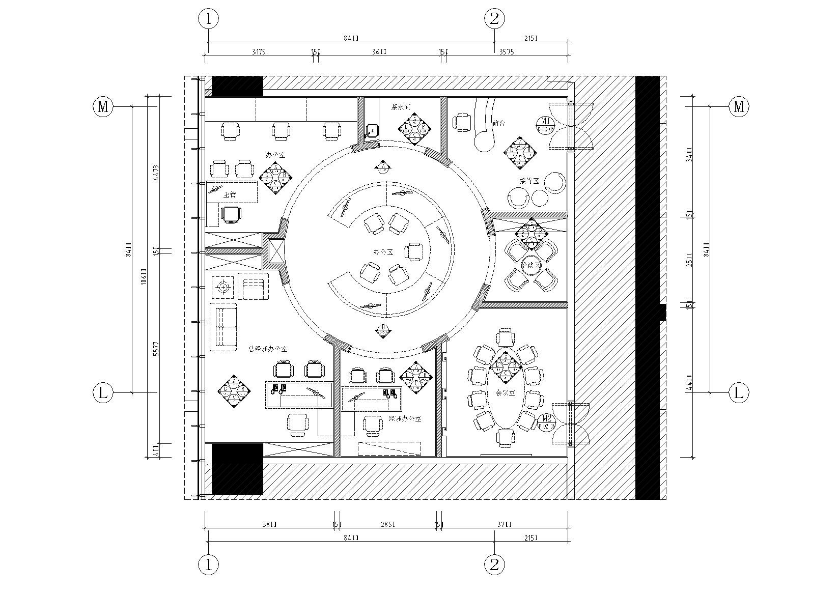 [佛山]万达写字楼三层样板房施工图+效果图 平层