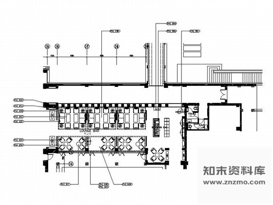 施工图杭州某主题连锁酒店大堂吧内装修图