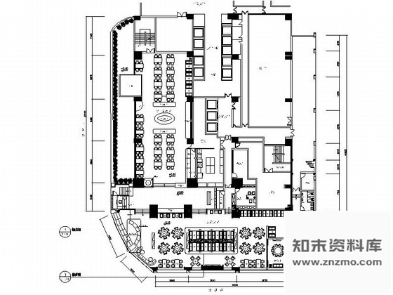 图块/节点深圳某商务酒店餐厅平面图