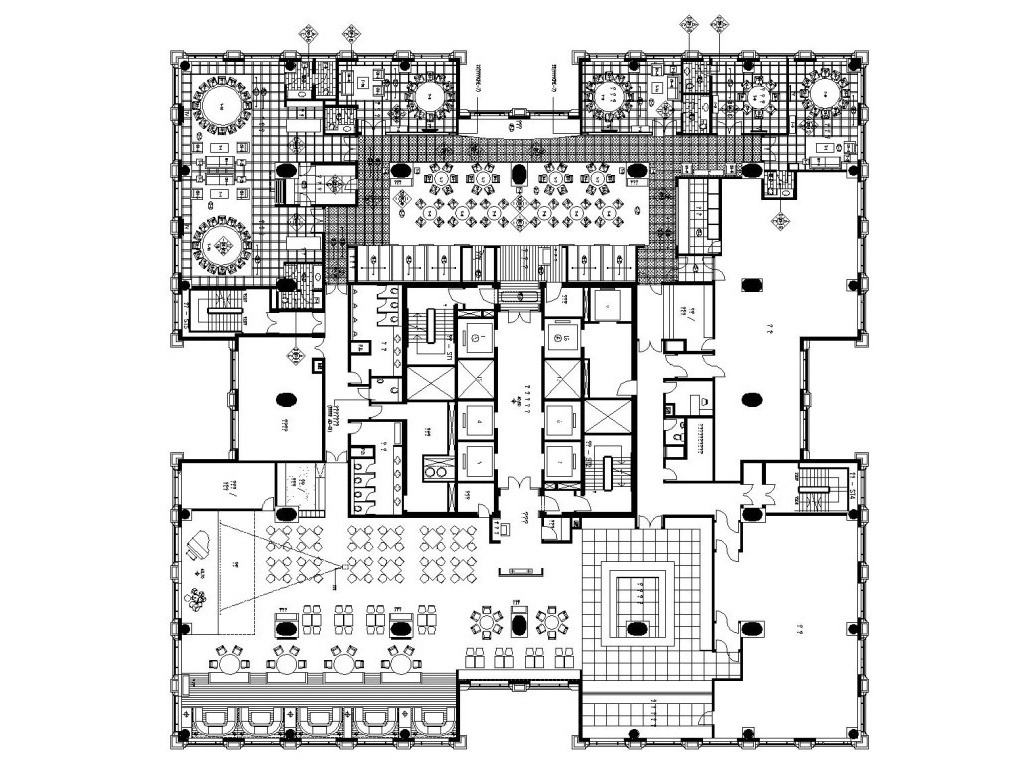 现代简约风格大型中餐厅内部装修全套施工图