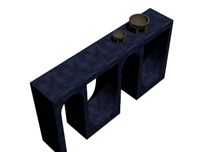 深蓝色镂空隔断柜