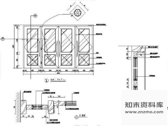 图块/节点玻璃木门详图 通用节点 门节点