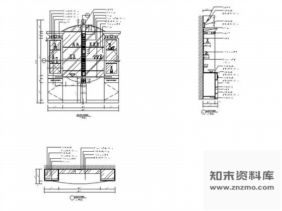 图块/节点某时尚餐厅酒柜立面详图 柜类