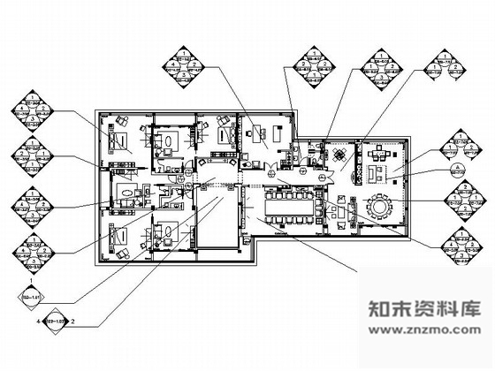 施工图广东温泉景区休闲会所室内装修施工图含物料表