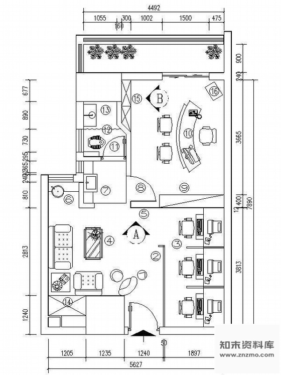 施工图湖南写字楼工作室装修图 开放办公室