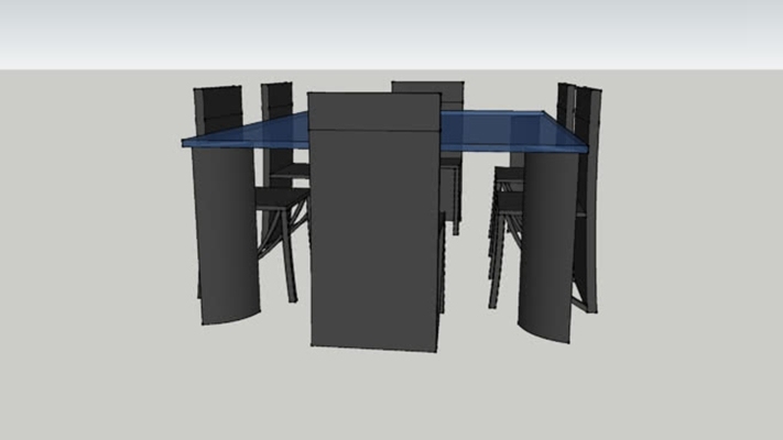 餐桌椅组合 草图大师模型