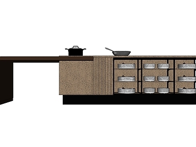 现代风格厨房台面 中岛