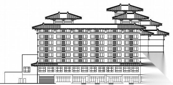 [西安毓兴]某仿古高档八层公寓建筑施工图