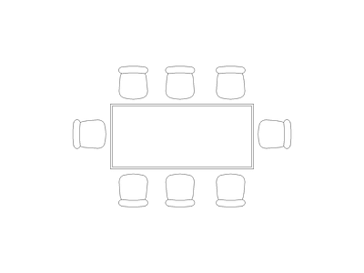 金螳螂标准图块施工图平面图块 人会议桌