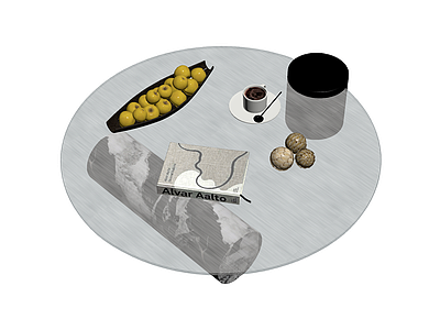 现代圆形茶几组合