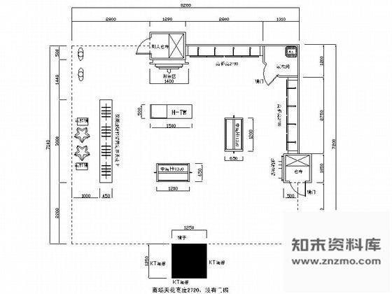 施工图北京54平方运动品牌专卖店装修图