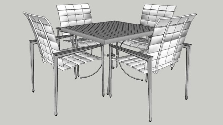 餐桌椅组合 草图大师模型
