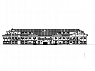 [四川]3层仿古市级图书馆建筑设计施工图（含效果图）