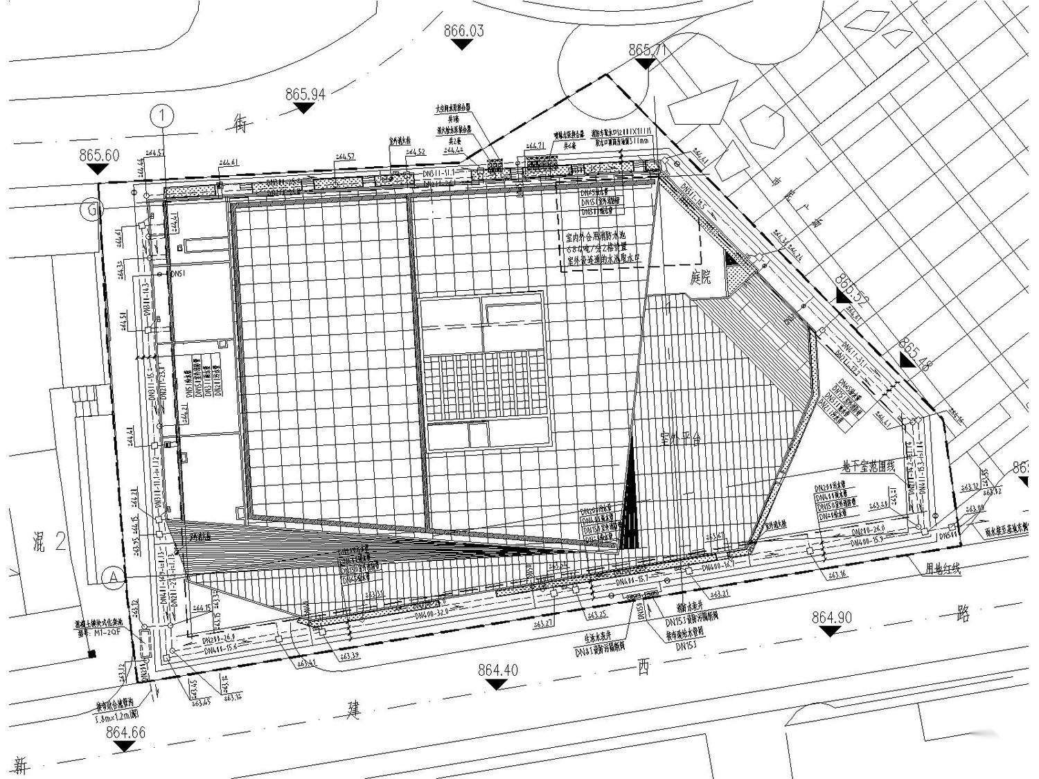 [山西]综合展览馆给水排水虹吸雨水消防全套施工图（大院... 建筑给排水 给排水图
