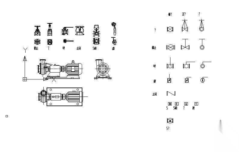 配管专用平立面图块（包括各式阀门、泵、管件）