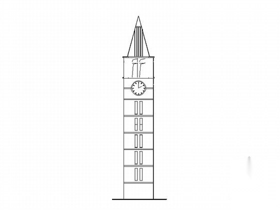 [重庆]某星光学校七层钟楼建筑初步图