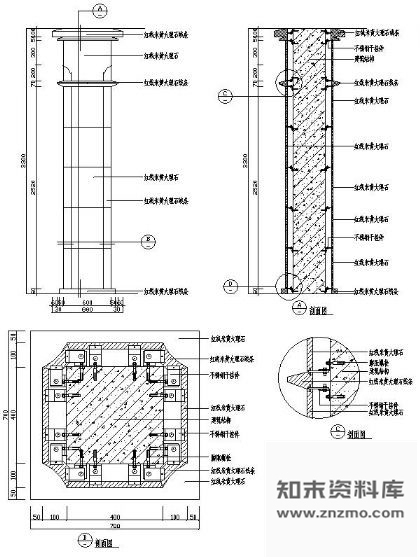 图块/节点石材装饰柱详图Ⅰ