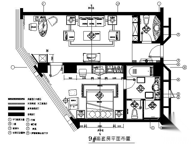 五星级酒店商务套房施工图 客房