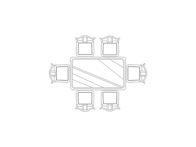 桌椅 平立面图图块平面图块