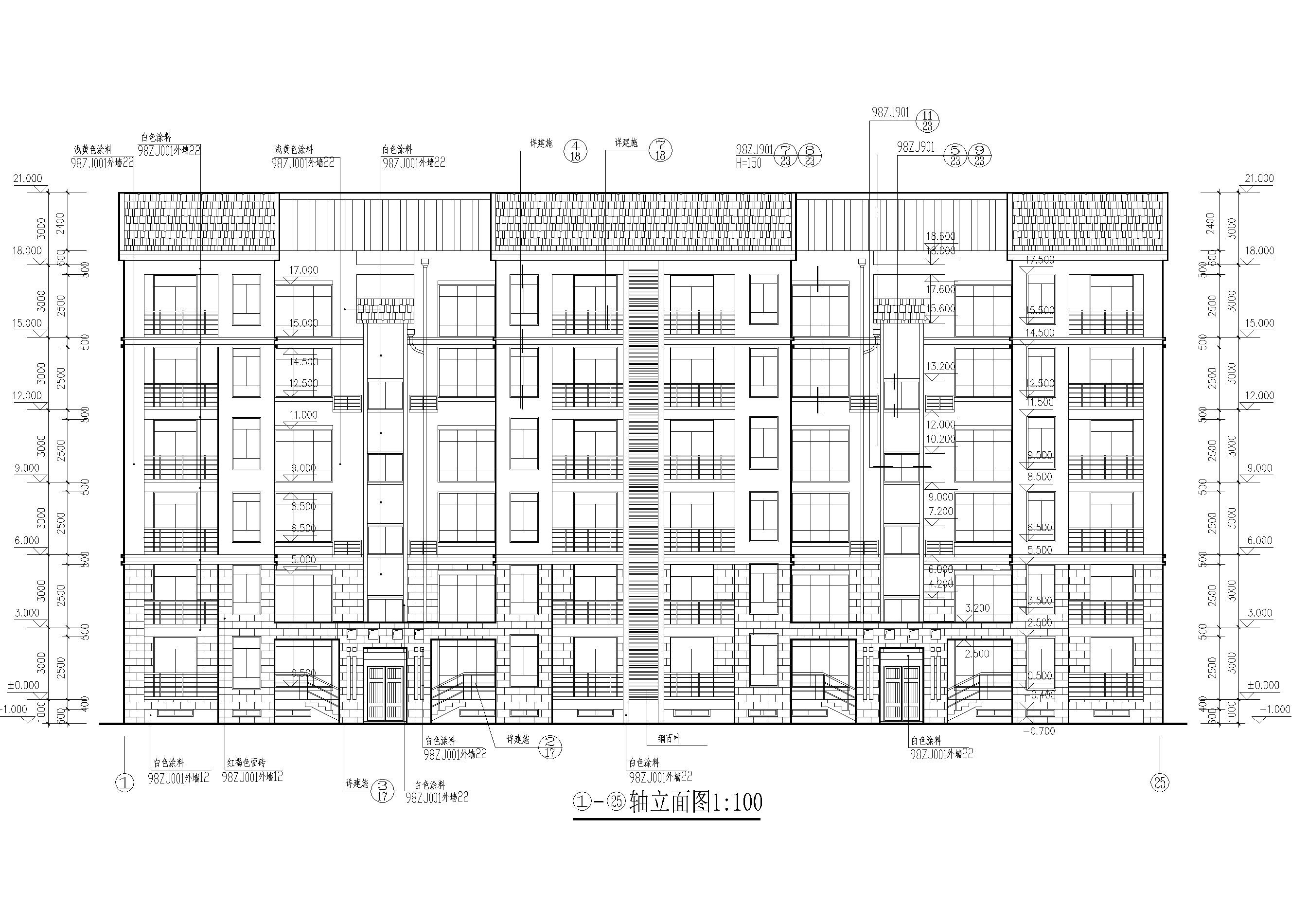 某六层复式居民楼建筑扩初图