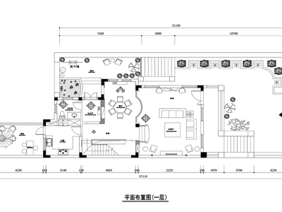 400平方米美式混搭风格联体别墅装修施工图