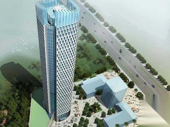 45层中部大跨度框筒结构 办公大厦结构图