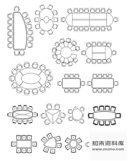 图块/节点室内桌椅图块