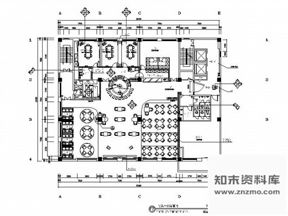 施工图北京某现代时尚主题餐吧室内装修施工图含效果实景