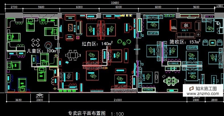 家私专卖店装修图 cad2007