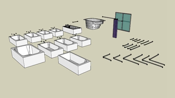 浴缸 草图大师模型