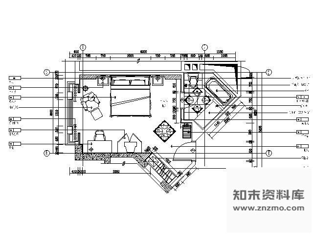 图块/节点五星酒店套房平面图Ⅱ