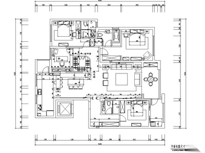 英式田园190㎡4室2厅1厨3卫住宅装修施工图 平层