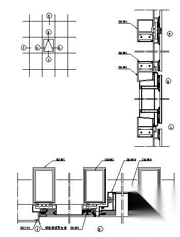 150系列（C型）隐框玻璃幕墙装配图 节点