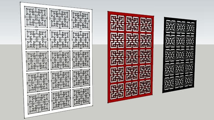 墙饰板 草图大师模型