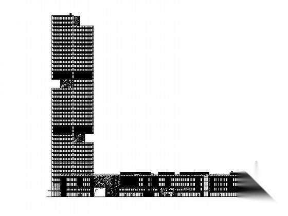 [广东]196米现代风格知名办公楼建筑施工图（含人防 图...