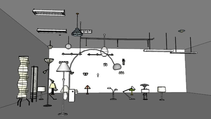灯具组合 草图大师模型
