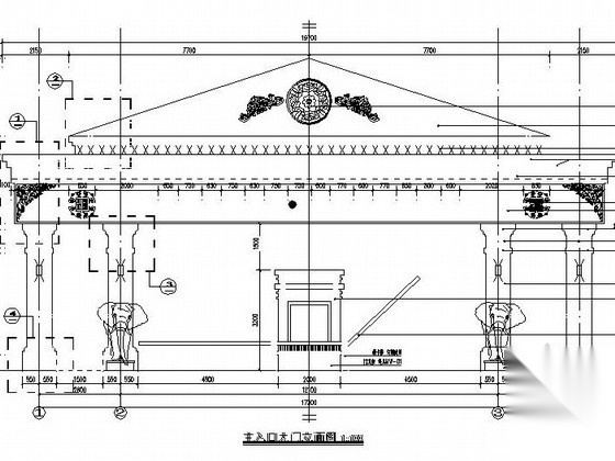某小区大门施工图 局部景观