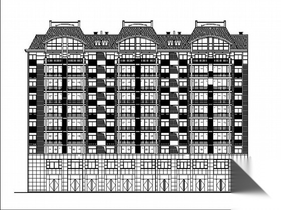 [浙江]小型80户带阁楼商住综合楼建筑施工图 住宅楼建筑