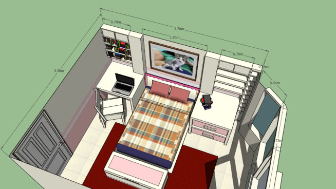 #17 A simple interior design of Maddy's Room-02 其他 活页簿 记分牌 显示器 箱包