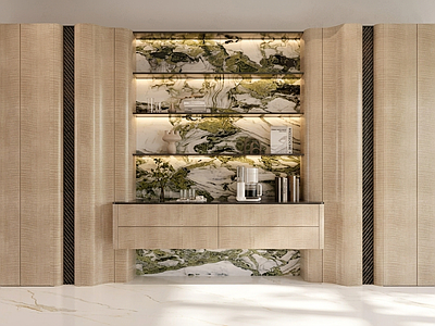 浅色木纹餐边柜餐边柜