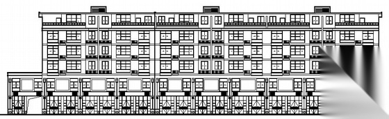 某五层商住楼建筑施工图（包阁楼六层） 住宅楼建筑