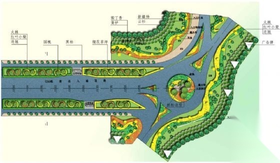 [甘肃]某市道路第一标准段绿化配置方案 景观 规划设计
