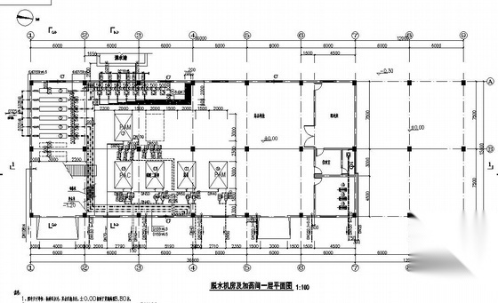 某污泥浓缩池脱水机房详图