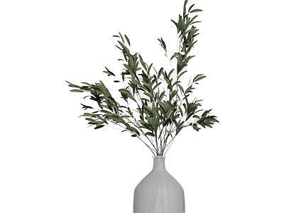 带花瓶的橄榄枝装饰