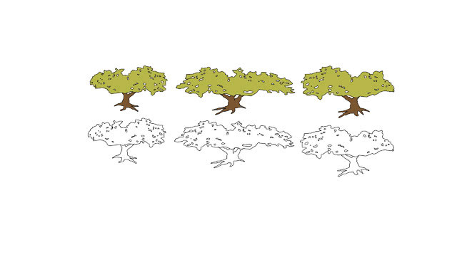 简单二维橄榄树 画 其他 地图 钱