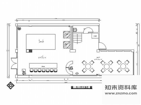 施工图260㎡某售楼处办公空间室内装修图