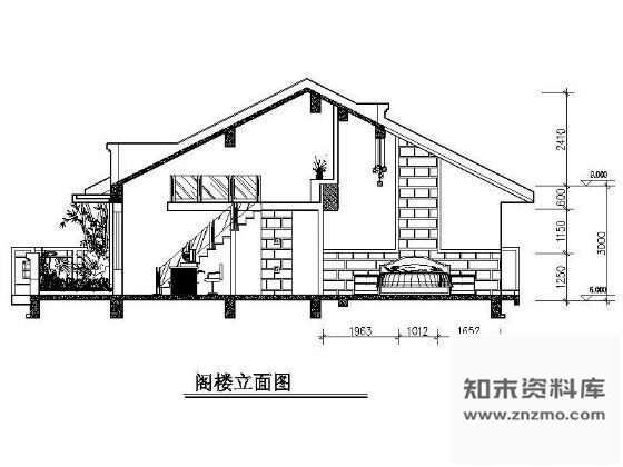 图块/节点阁楼立面 别墅